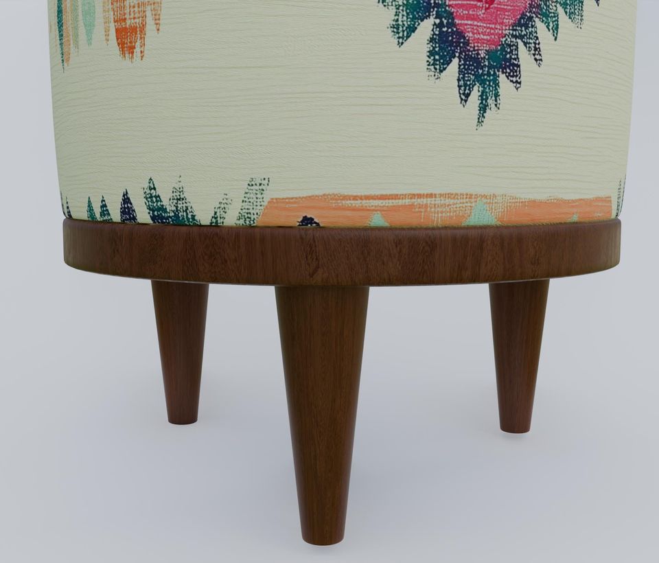 Kilim Pattern Pouf - Bespoke Boho Round Stool