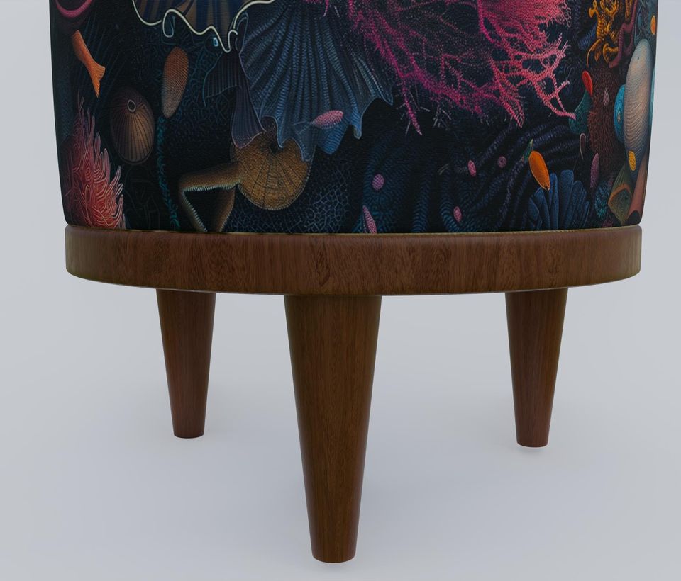 Ocean Theme Pouf - Moody, Stylish, Functional Footstool