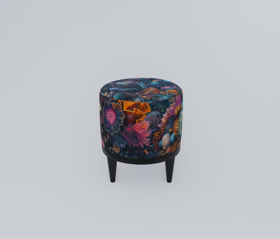 Ocean Theme Pouf - Moody, Stylish, Functional Footstool