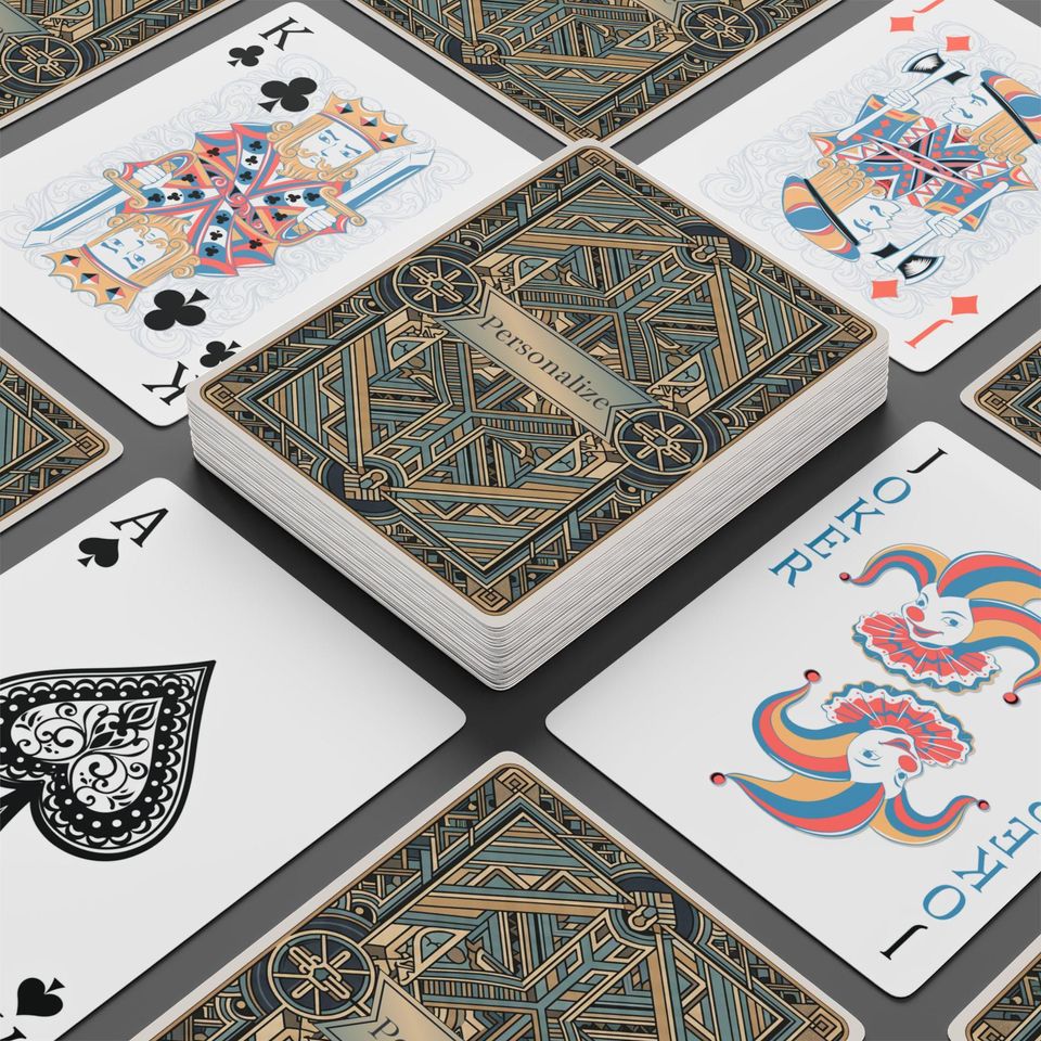 Personalized Poker Playing Cards, Game Night Gift Set, Vintage Playing Cards