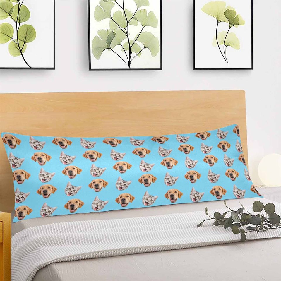 Custom Dog Photos Pillow,Personalized Picture Pillow Cover,Pet Face On Throw Pillow Case