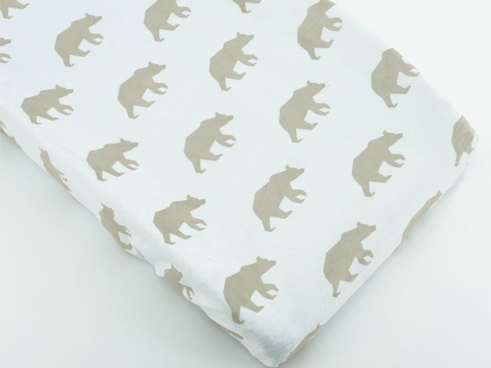 Personalized Woodland Bear Fitted Crib Sheet, Crib Cover for Baby