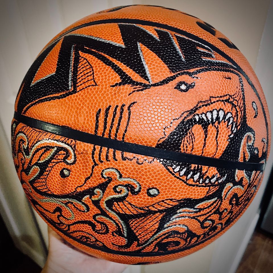 BLACK Tattoo (2 Panels) Design Customized Personalized on Basketball