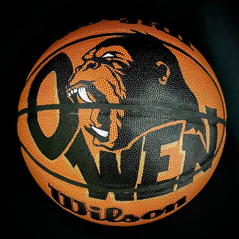 BLACK Tattoo (2 Panels) Design Customized Personalized on Basketball