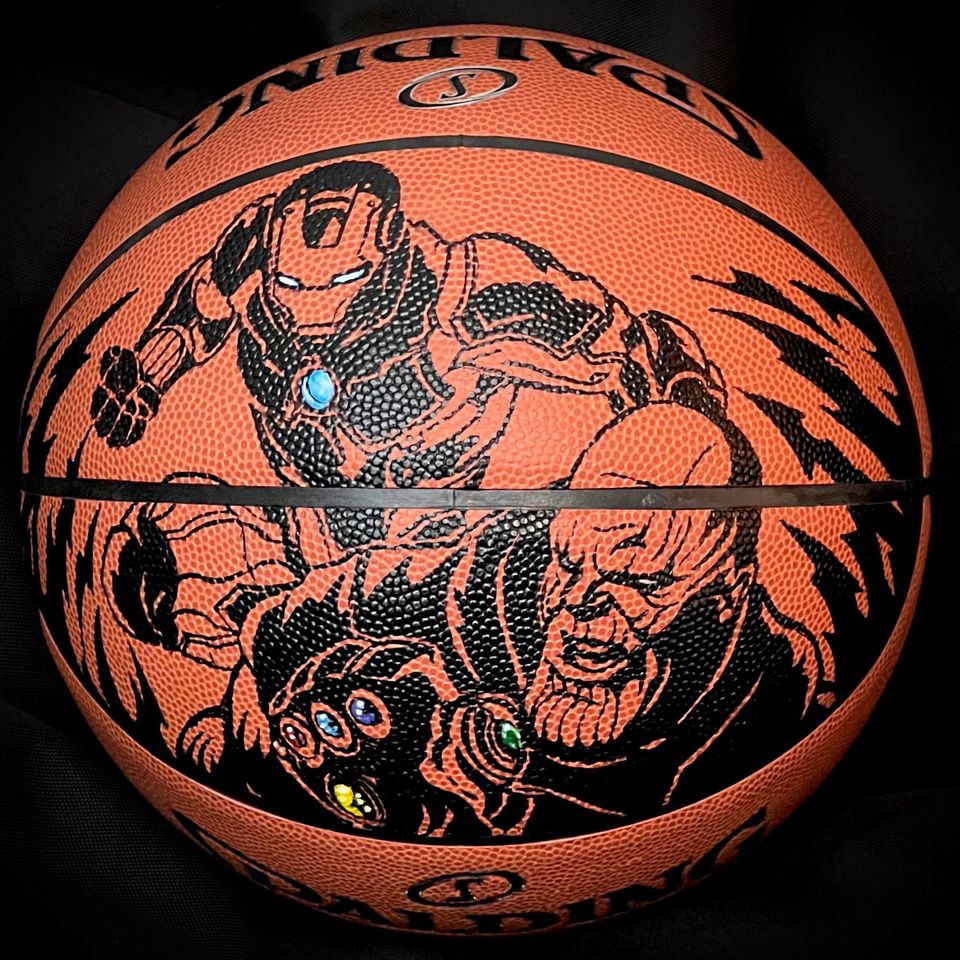 BLACK Tattoo (2 Panels) Design Customized Personalized on Basketball