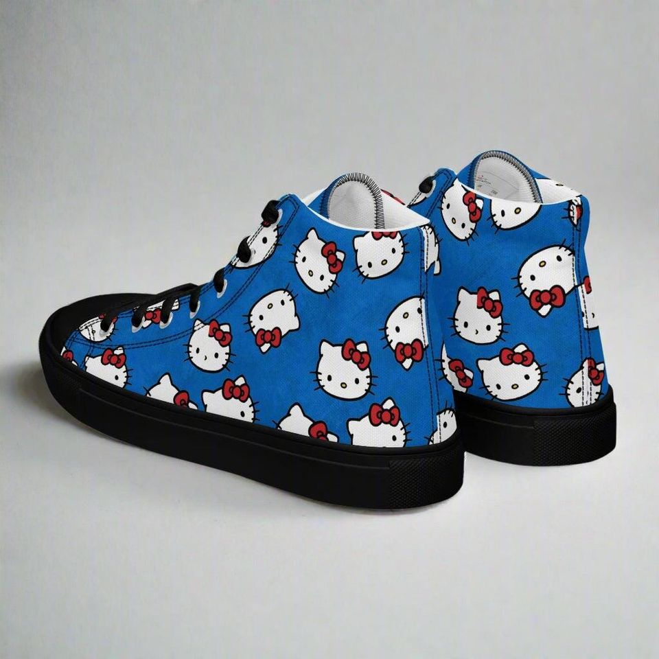 Hello Kitty Cat | Women & Girls High Top Sneakers | Blue Variant