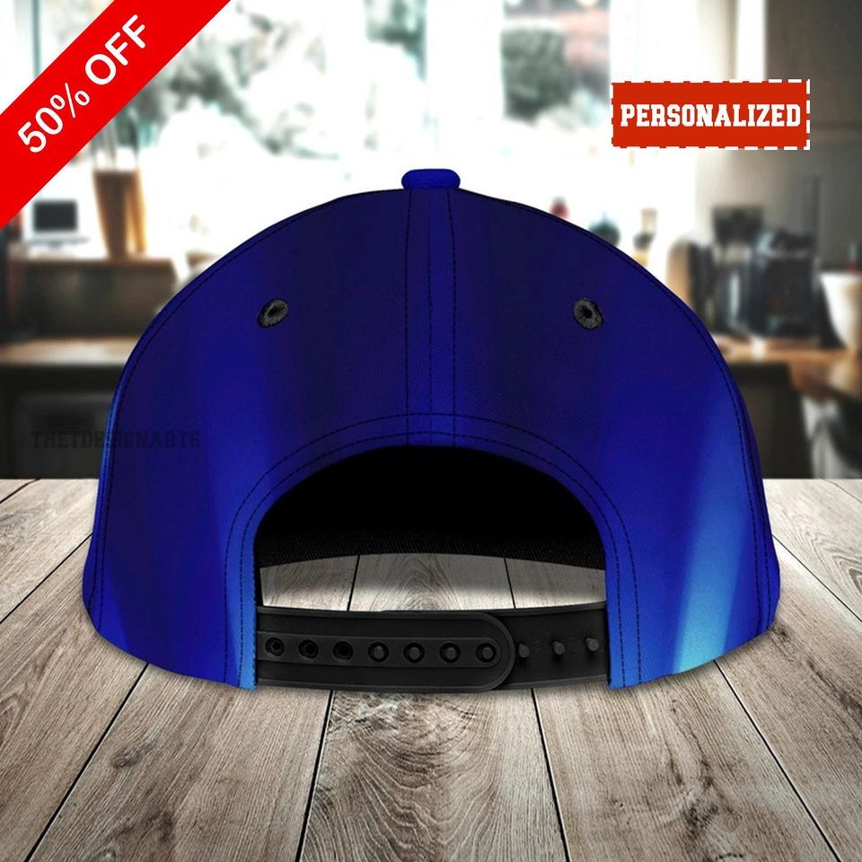 Personalized Blue Bowling Baseball Caps, Custom Name Bowling Classic Cap, Bowling Lovers