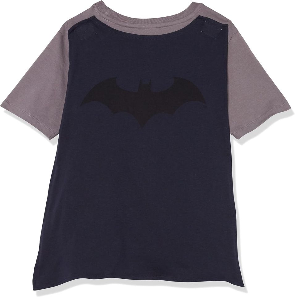 DC Comics Boys' Little Batman Cosplay Short Sleeve Cape Tee T-Shirt
