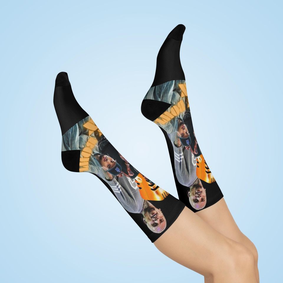 Chris Brown Breezy Bowl Fan Socks 20th Anniversary| Collage Crew Sock