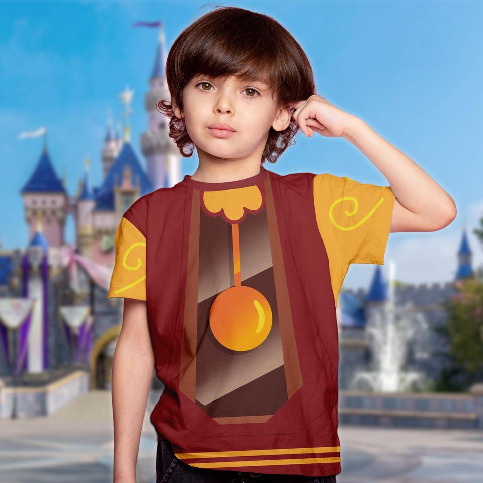Cogsworth Costume T-Shirt, Beauty And The Beast Halloween Cosplay Costume 3D Shirt, Cogsworth Clock Summer Trip Costume Hoodie