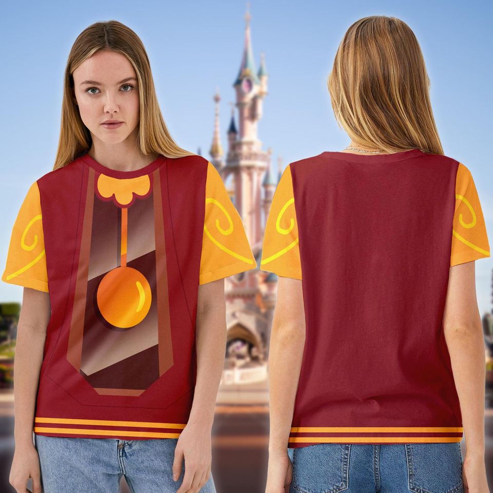 Cogsworth Costume T-Shirt, Beauty And The Beast Halloween Cosplay Costume 3D Shirt, Cogsworth Clock Summer Trip Costume Hoodie