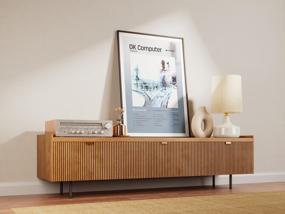 Radiohead OK Computer Poster | Alternative Rock Album Art Print | 90s Music Wall Decor