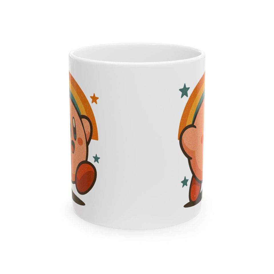 Kirby Mug | Kirby Retro Ceramic Mug Gift, Character Stocking Stuffer Iconic