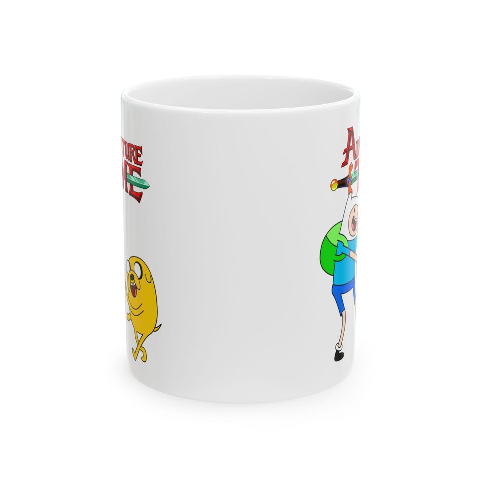 Adventure Time Mug | Jake The Dog Finn The Human Ceramic Mug Gift For Her For Him