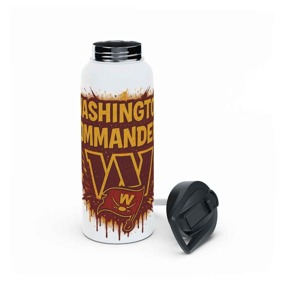 Washington Footabll Team Commanders Stainless Steel Water Bottles Standard Lid