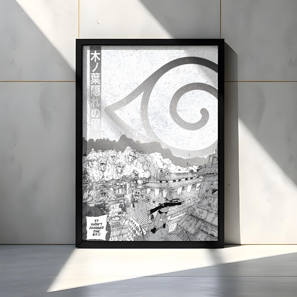 Narutoo Hidden Leaf Village Anime Poster Print A3