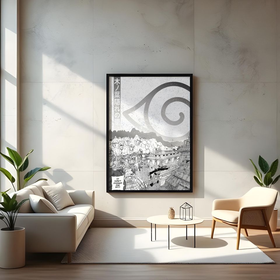Narutoo Hidden Leaf Village Anime Poster Print A3
