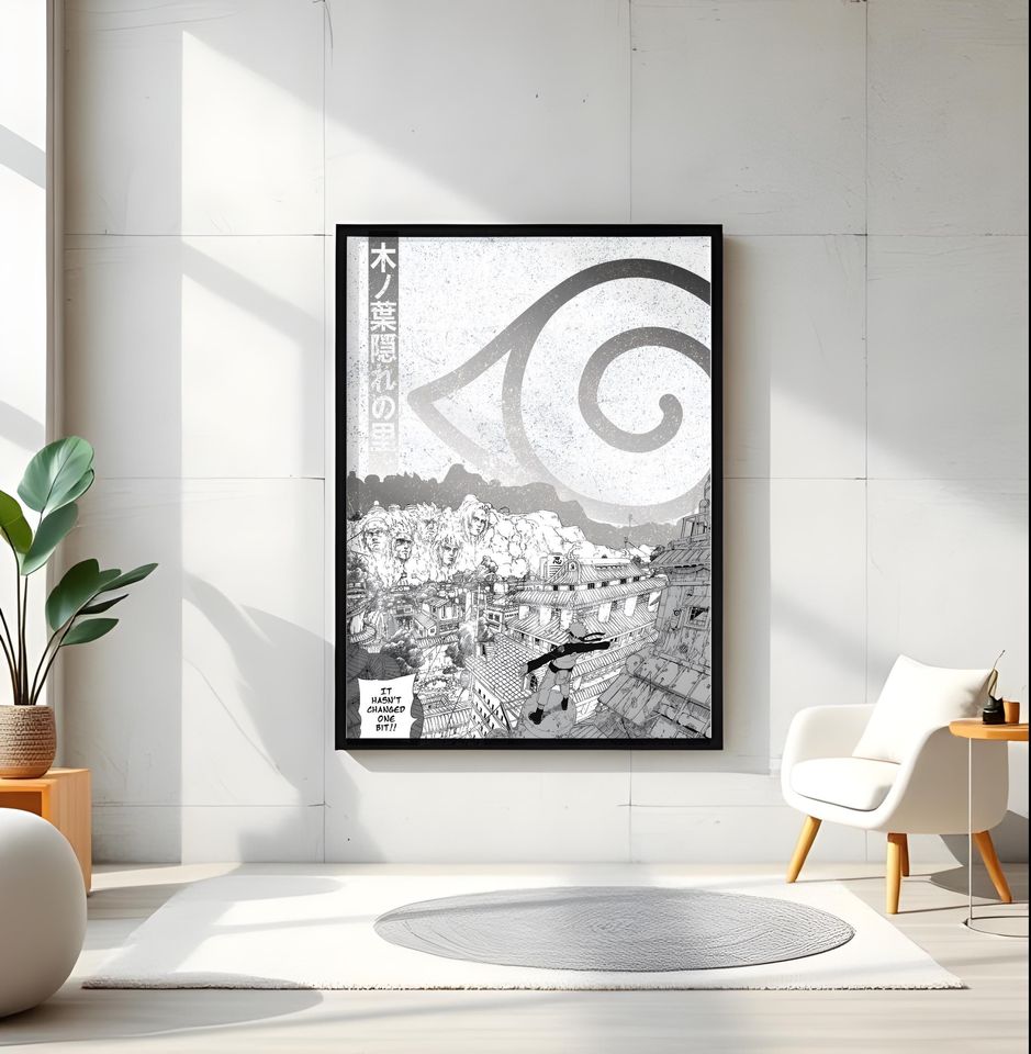 Narutoo Hidden Leaf Village Anime Poster Print A3