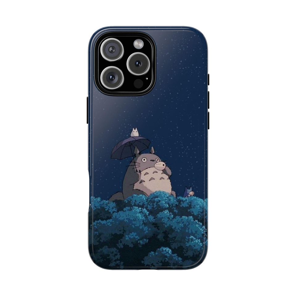 Phone Case, Totoro Anime Tough Case, Ghibli Inspired Hard Cover Shell, Unique Gift for Anime Fans, Iphone Case