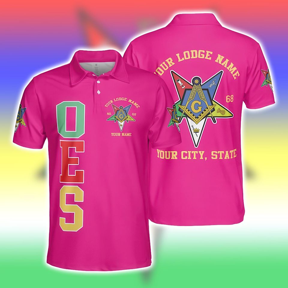 Custom Masonic OES Polo Shirt, Personalized Lodge Name And City