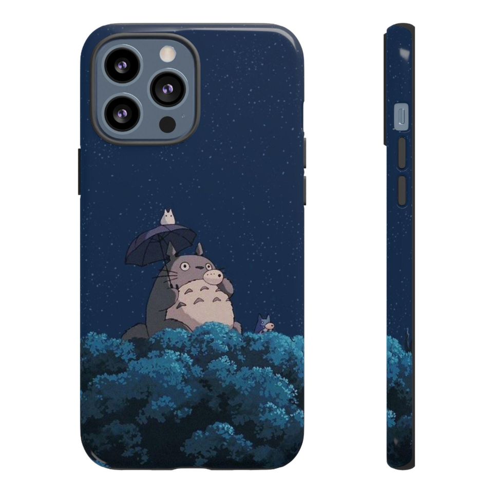 Phone Case, Totoro Anime Tough Case, Ghibli Inspired Hard Cover Shell, Unique Gift for Anime Fans, Iphone Case
