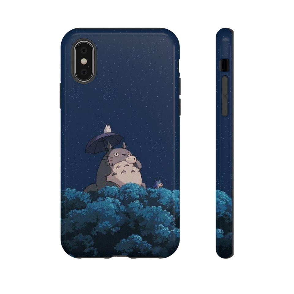 Phone Case, Totoro Anime Tough Case, Ghibli Inspired Hard Cover Shell, Unique Gift for Anime Fans, Iphone Case