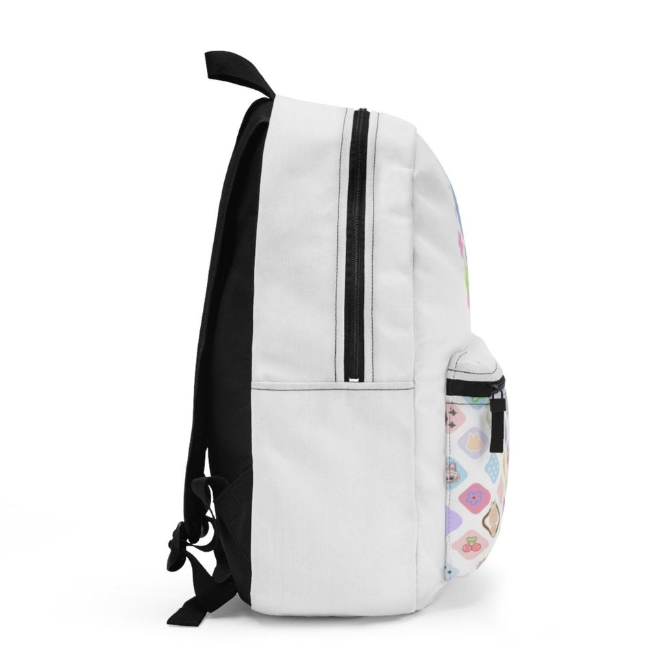 Personalized Preppy Labubu Backpack - White Back to School Bag for Girls