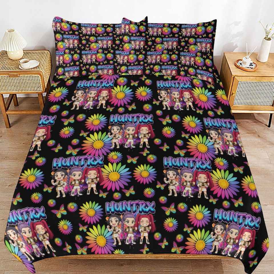 KPOP Demon Hunters 3-Piece Bedding Set- Huntrix