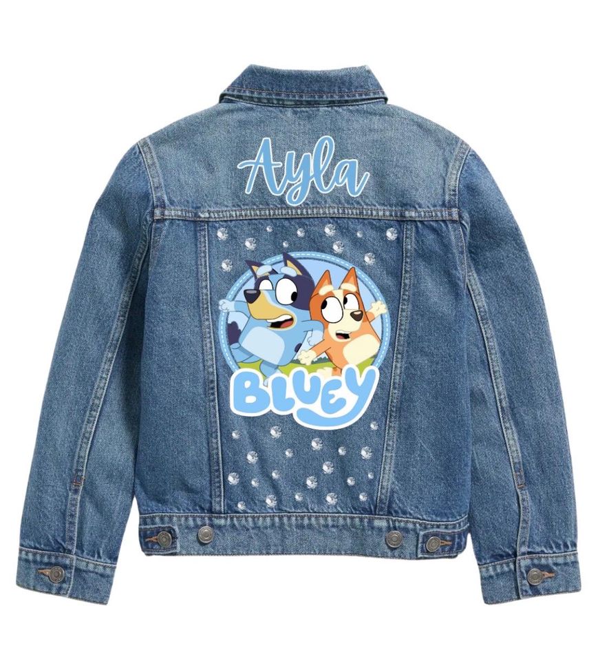 Printed Kids Denim Jacket, Cartoon Inspired Design