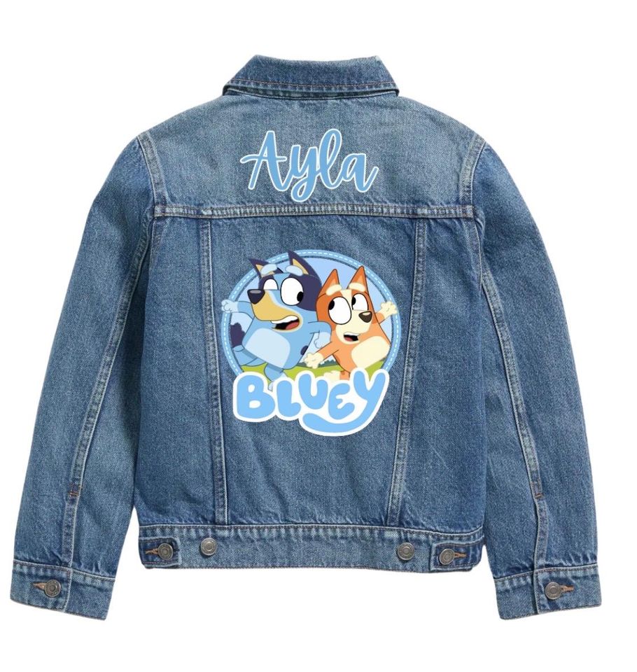 Printed Kids Denim Jacket, Cartoon Inspired Design
