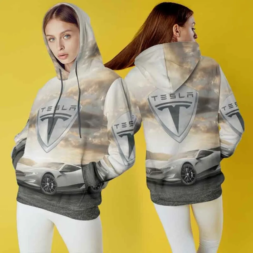 Tesla Hoodie – Stylish Full Print Sweatshirt
