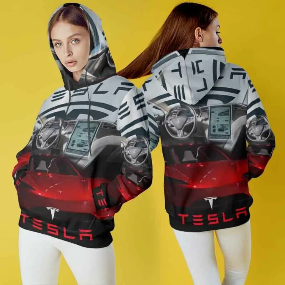 Tesla Hoodie – Stylish Full Print Sweatshirt