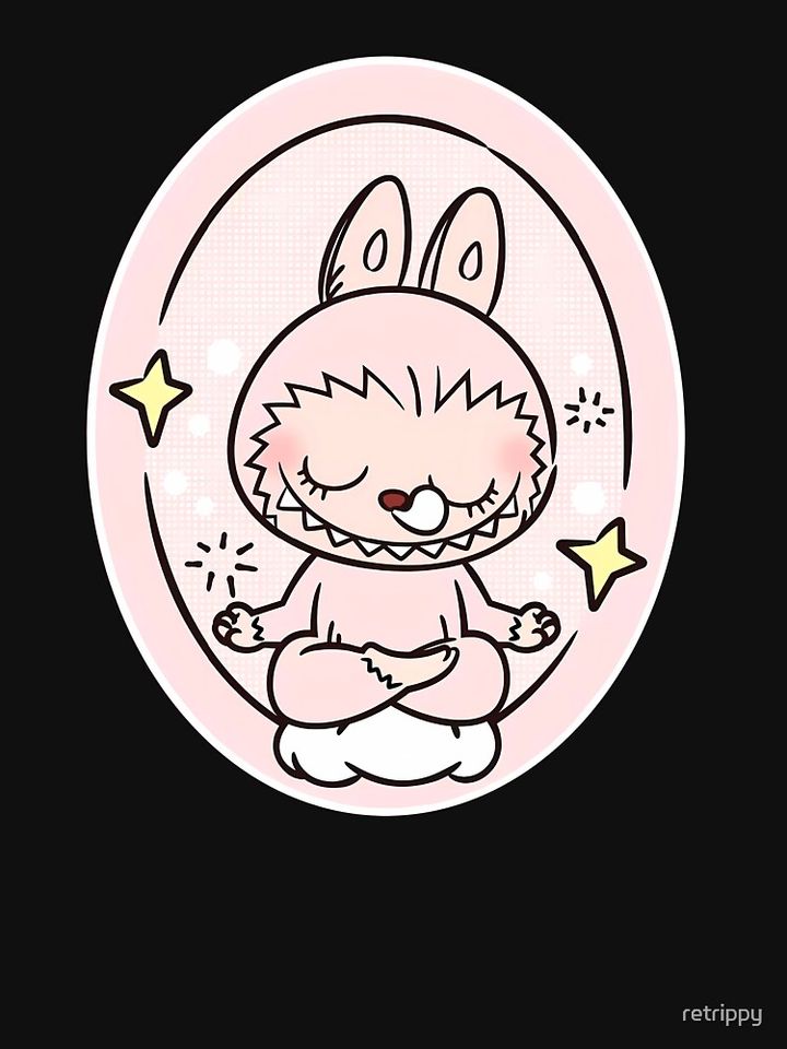 Labubu lazy yoga sticker and merch Pullover Hoodie