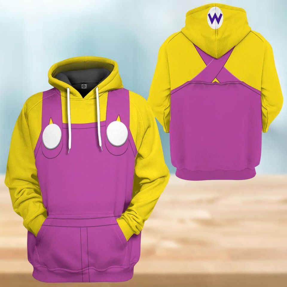 Wario Hoodie Cosplay, Super Mario Gamer Sweatshirt