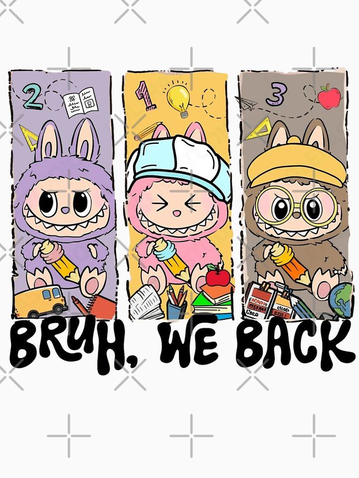 Adorable Chibi Labubu Monster Bunny | Bruh, We Back Pullover Hoodie