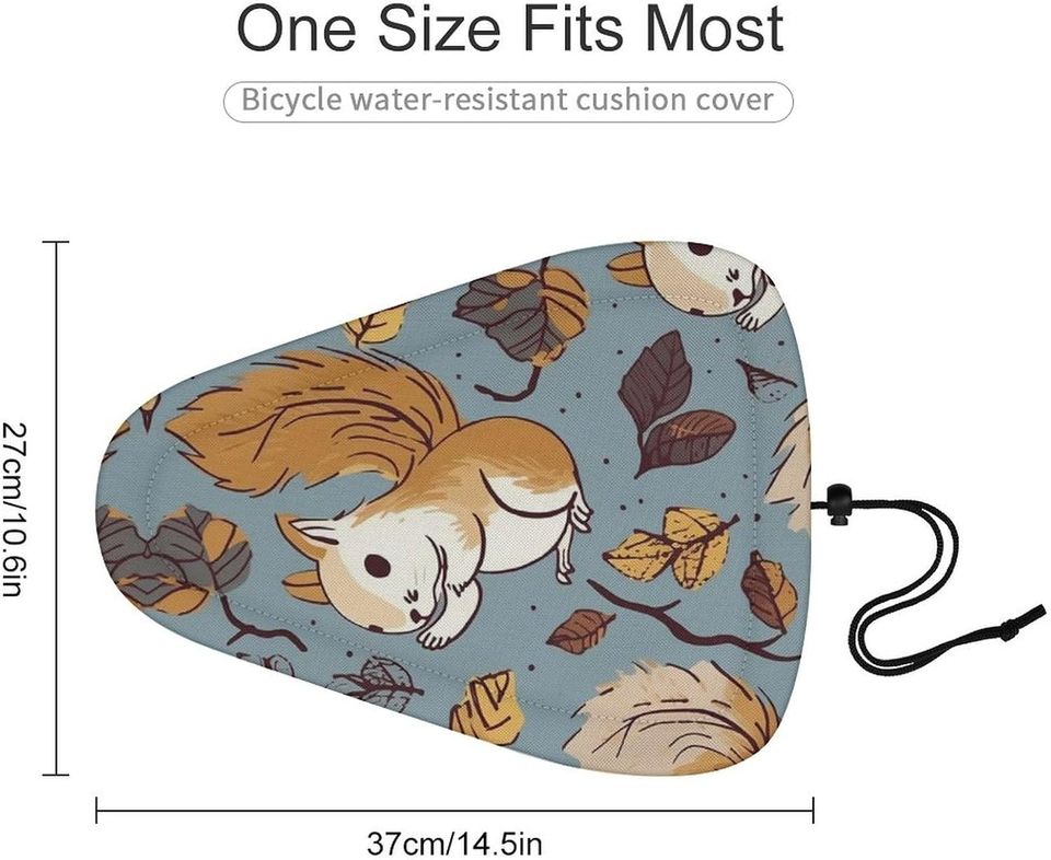 Cute Squirrel Bicycle Saddle Covers Dustproof Bikes Seats Protectors