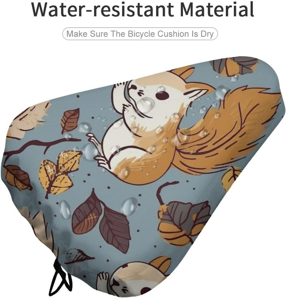Cute Squirrel Bicycle Saddle Covers Dustproof Bikes Seats Protectors