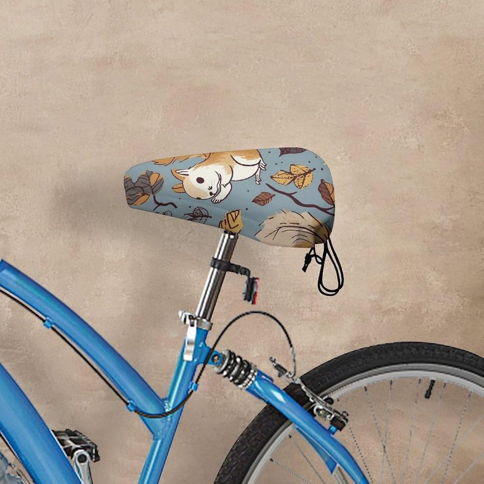 Cute Squirrel Bicycle Saddle Covers Dustproof Bikes Seats Protectors