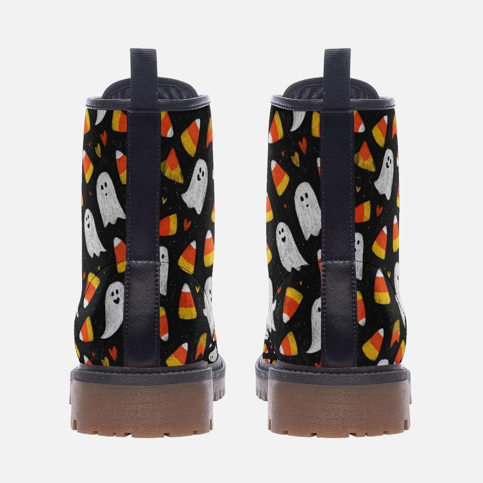 Halloween Combat Boots – Cute Themed Pattern -Leather Boots