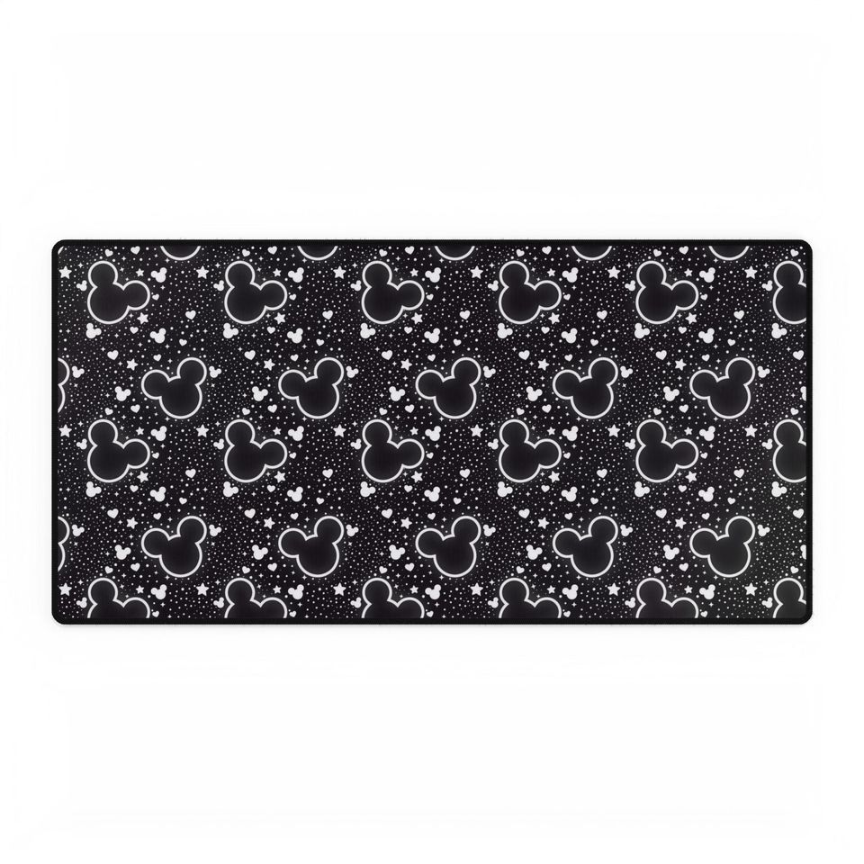Mouse Inspired Desk Mat / Mouse Ears / Stars / Office Supplies / Computer Desk Pad