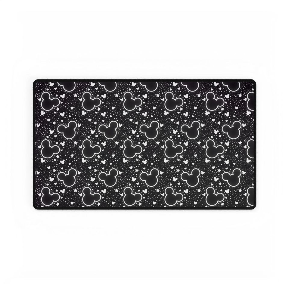 Mouse Inspired Desk Mat / Mouse Ears / Stars / Office Supplies / Computer Desk Pad