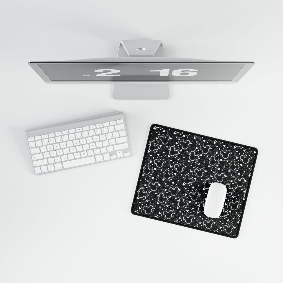 Mouse Inspired Desk Mat / Mouse Ears / Stars / Office Supplies / Computer Desk Pad