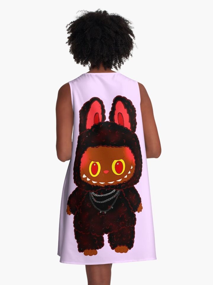 Labubu Black Devil A-Line Dress, Gift for Her