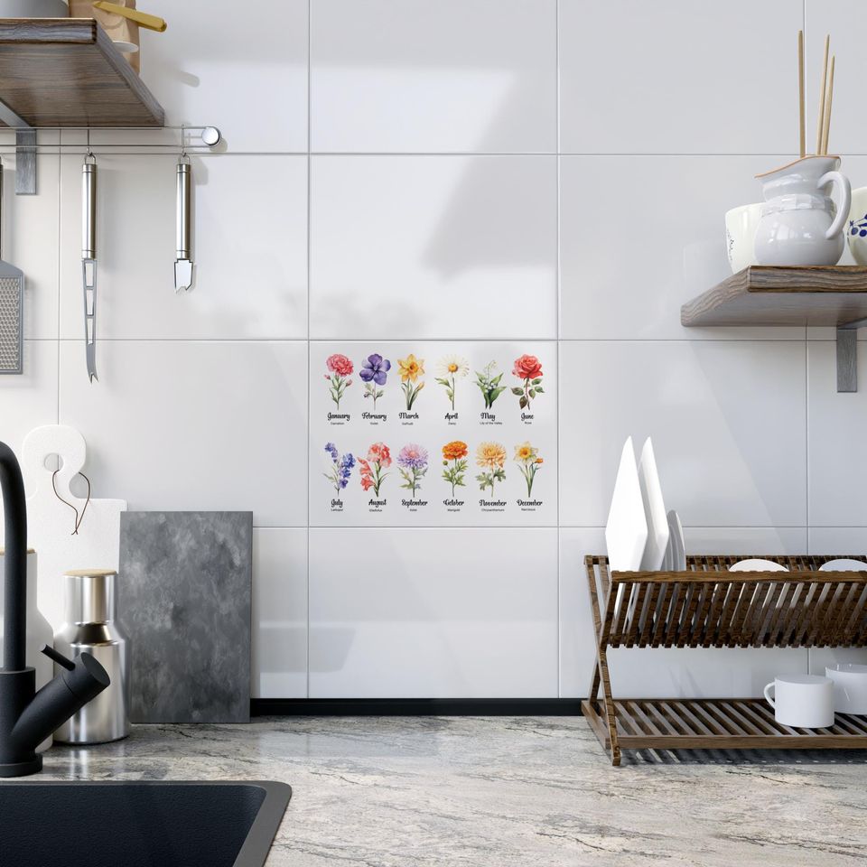 Nature Inspired Ceramic Photo Tile – Spring Flower Decor