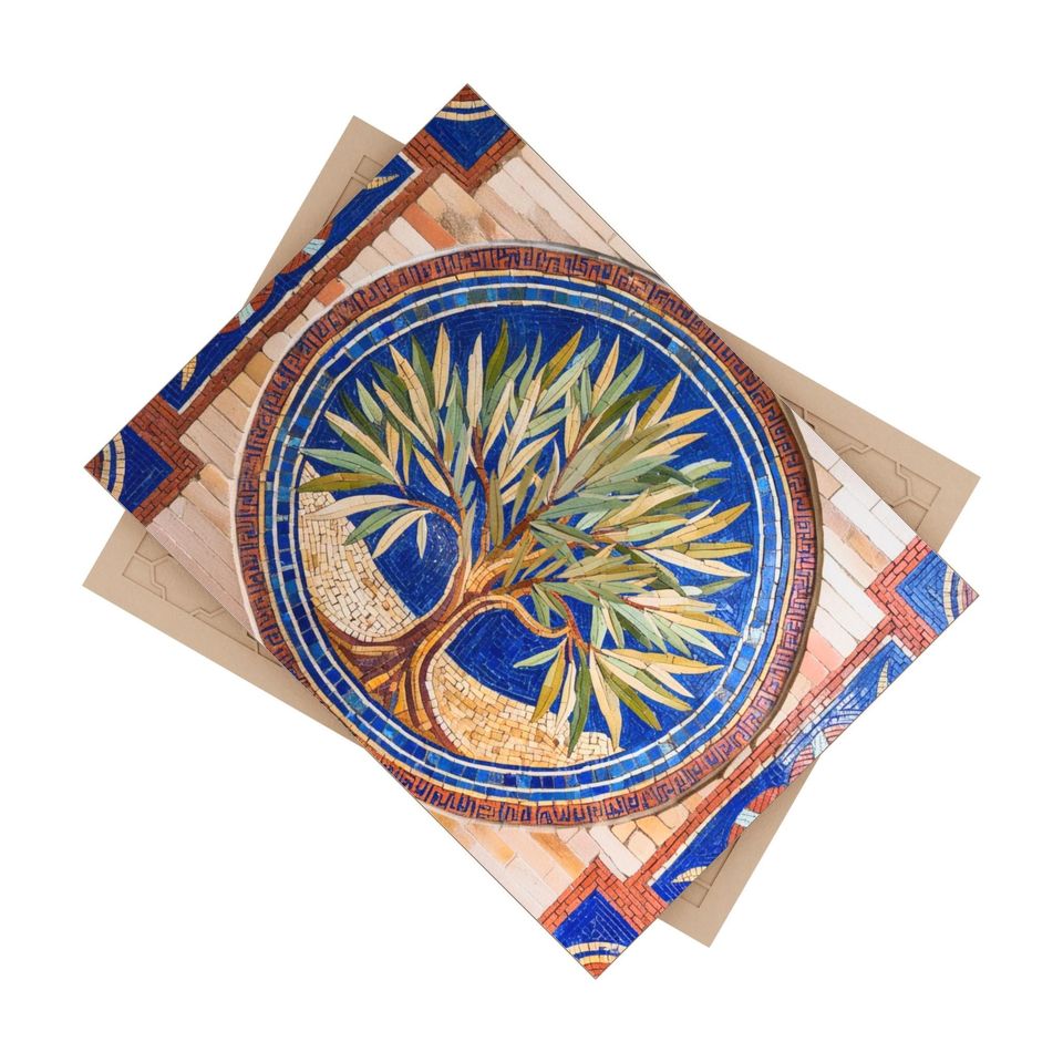 Olive Tree Frame Mosaic Art Flat Print Backsplash 3