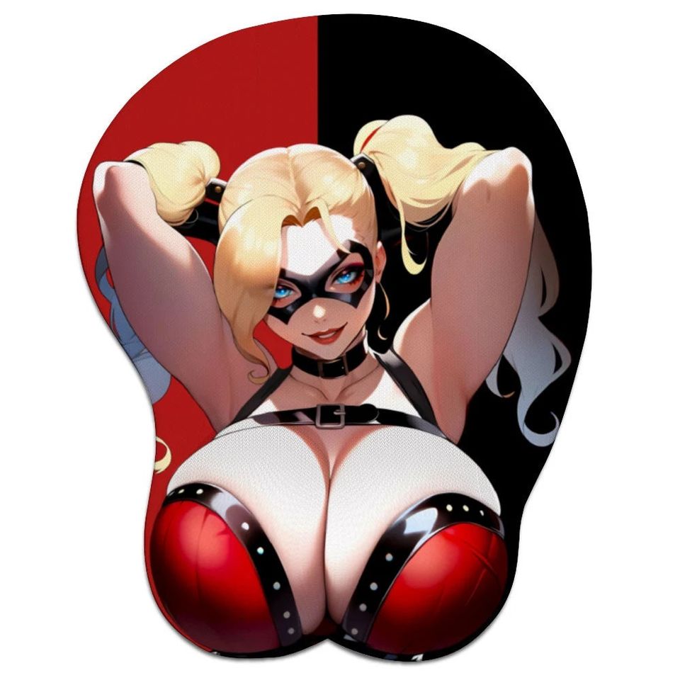 Harley Quinn Inspired Oppai 3D Mouse Pad