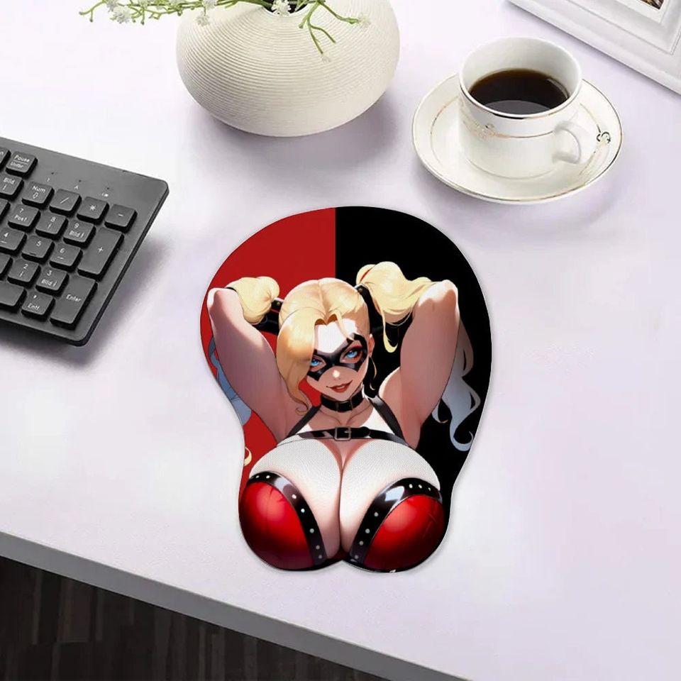 Harley Quinn Inspired Oppai 3D Mouse Pad