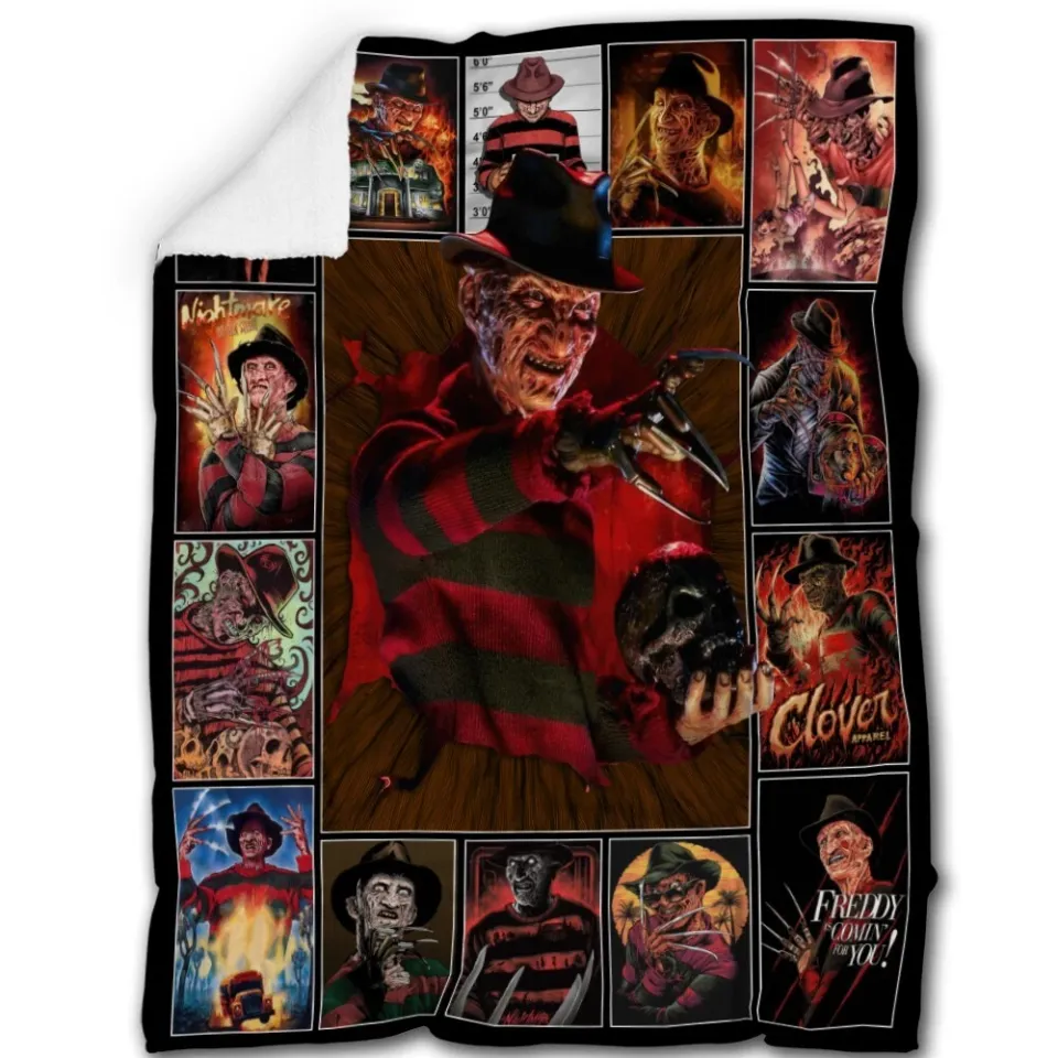 Freddy Krueger Blankets, Nightmare Halloween Blanket, Horror Gifts