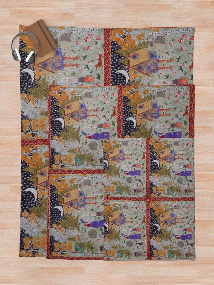 Baba Yaga’s Enchanted Forest  Throw Blanket