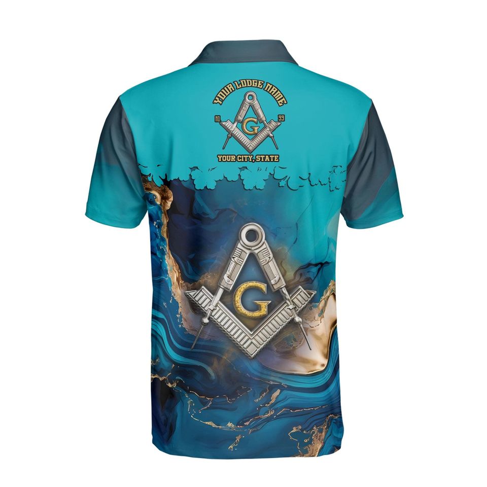 Customized Mansonry Master Mason Marbling Polo Shirt